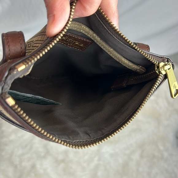 Lauren Ralph Lauren Signature Logo Canvas Crossbody Bag Authentic - Picture 7 of 13